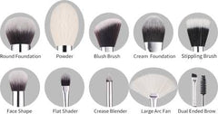 BEILI 20 Pcs Super Soft Makeup Brush Sets - Black