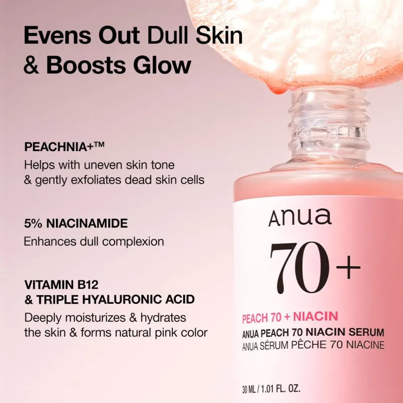 ANUA Peach 70 + Niacin Serum – (30ml)
